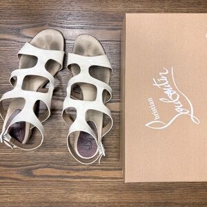 Christian Louboutin Patent Leather Espadrille Sandal, Size 41